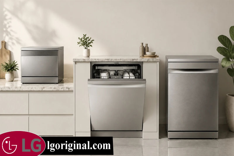 تفاوت ابعاد مدل های مختلف ظرفشویی LG 